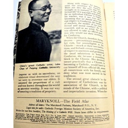 Maryknoll The Field Afar Mag. Booklet June 1947 Catholic Mission Vol. XLI #6 HTF