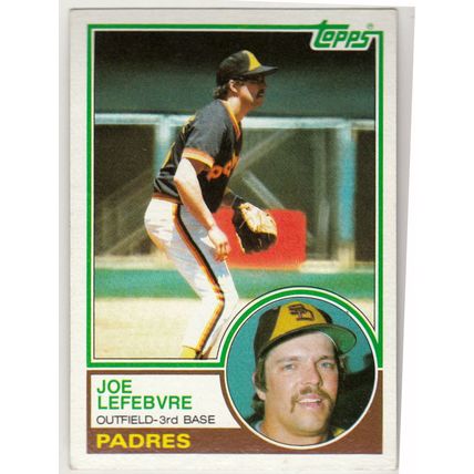 1983 Topps baseball card 644 Joe Lefebvre - Padres