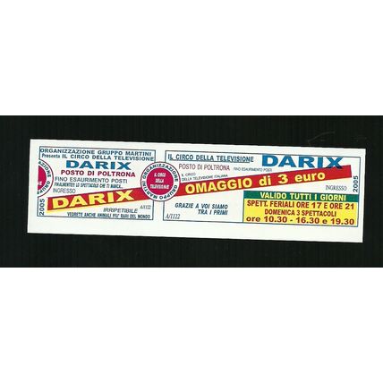 Biglietto Ingresso Circo - Darix - misura cm. 13x4