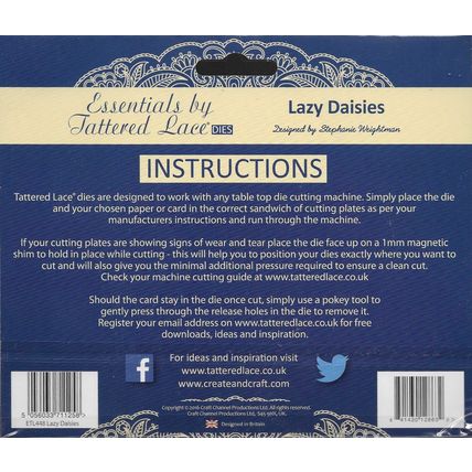 Tattered Lace. Lazy Daisies Die Set. Die Cutting Cardmaking Scrapbooking