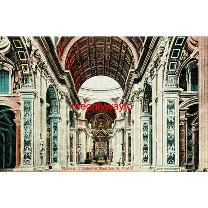 Roma (Rome), Interna Basilica S Piatro, Italy, Postcard