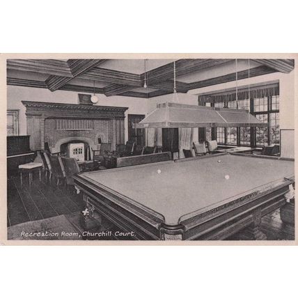 Billiards Room Churchill Court Sevenoaks Kent Old Postcard