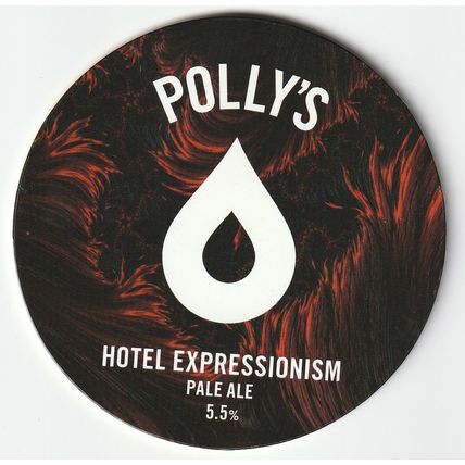 UNUSED KEG CLIP FRONT - POLLY'S BREW CO (WALES) - HOTEL EXPRESSIONISM PALE ALE