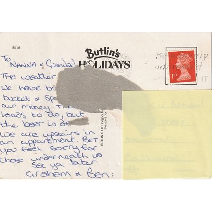 Butlins Postcard - Butlins Holidays - 1995 - Used
