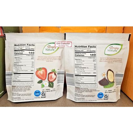 Simply Nature Dark Chocolate Covered Freeze Dried Strawberries & Banana (2 Bags)