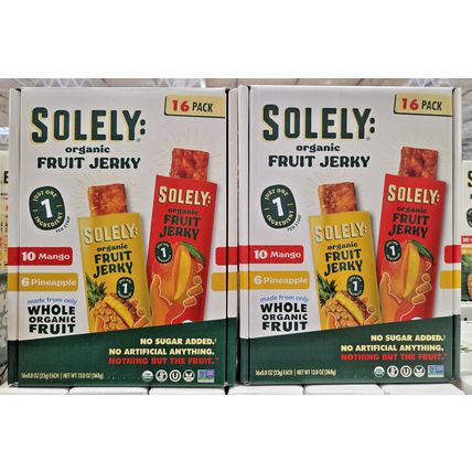Solely NON-GMO Organic Fruit Jerky 10 Mango & 6 Pineapple 13oz 368g (2 Boxes)