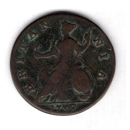 Great Britain. George II. Halfpenny 1739. dy18767