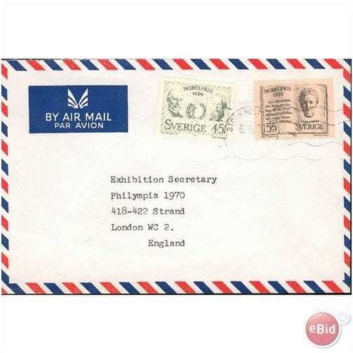 Sweden Airmail 1970 - SG 602a-603 - Airmail to England - Stockholme