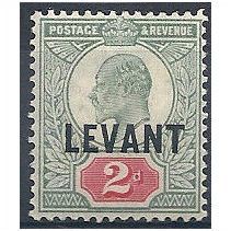 British Levant 1905 L4 2d Grey-Green & Carmine Mounted Mint ..