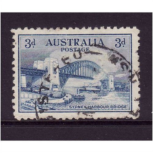 AUSTRALIA 1932 SG 142 3d BLUE SYDNEY HARBOUR BRIDGE FINE USED#2