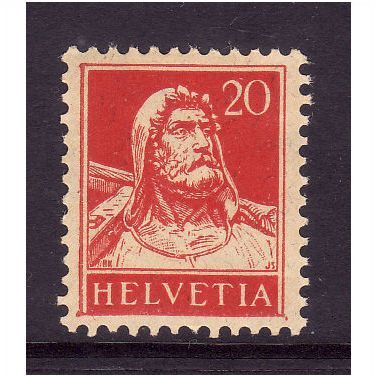 SWITZERLAND 1914 SG 289 20c RED ON BUFF M / MINT