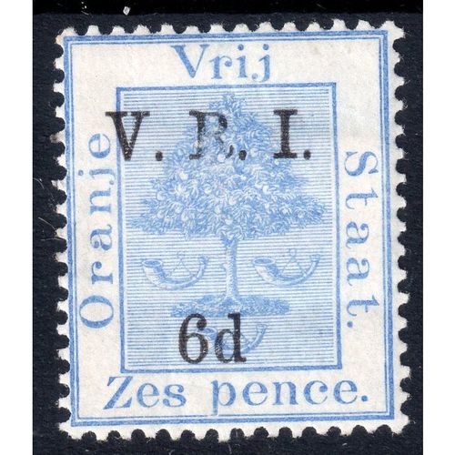1960 ORANGE FREE STATE Sg109 6d ON 6d BLUE MOUNTED MINT (BT45)
