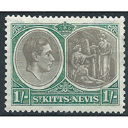 St Kitts-Nevis 1938 SG75 1/- Black & Green Mounted Mint ....