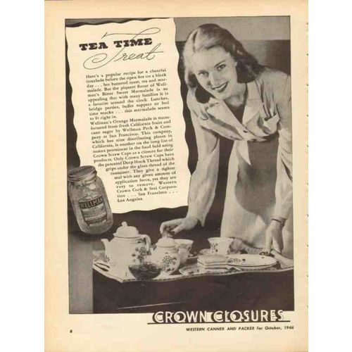 wellman peck company 1946 marmalade western crown closures vintage ad