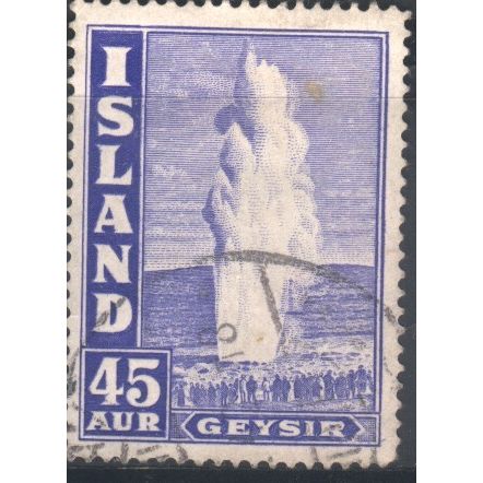Iceland 1940 - 45aur blue - The Great Geyser - used
