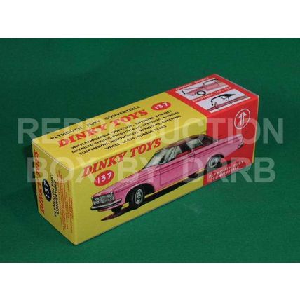 Dinky #137 Plymouth Fury Convertible - Reproduction Box by DRRB