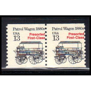 2258 13c Police Wagon Barely Clears MNH Dry Gum Pair KA8271