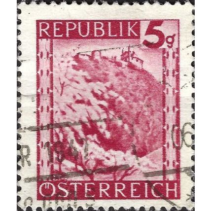 AUSTRIA, Landscape, Leopoldsberg, Vienna, carmine 1945, 5gr, #4