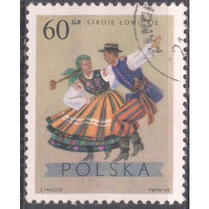 Poland 1969 - 60gr multi - Polish Folk Costumes - used