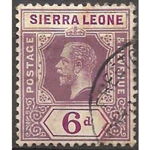 Sierra Leone 1912 SG119 6d Dull & Bright Purple Wmk Multi Crown CA Fine Used .