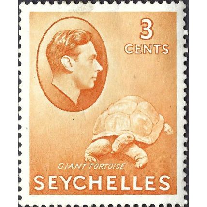 SEYCHELLES, George V, Giant tortoise, orange 1941, 3c