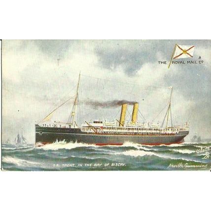Royal Mail SP Co. SS TRENT Tuck Oilette Postcard (9151)