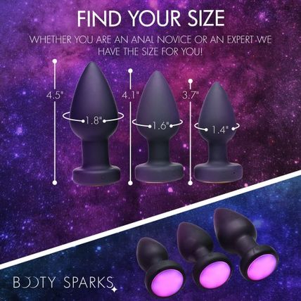 7X Light Up Rechargeable Anal Plug Medium Butt Ass Play Remote Control Vibrator