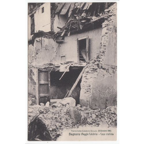 28th December 1908 Bagnara Earthquake Damage Italy Postcard