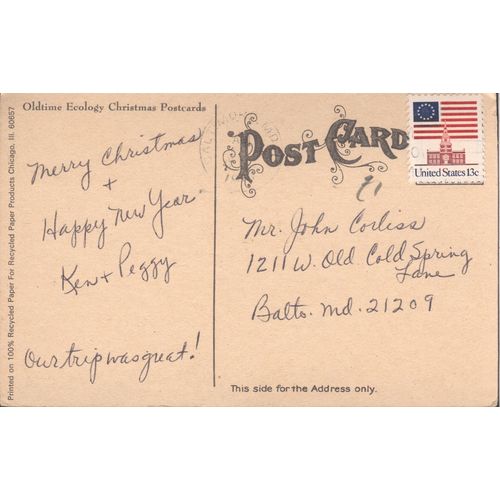 Vintage USA PC - A Merry Christmas And A Happy New Year
