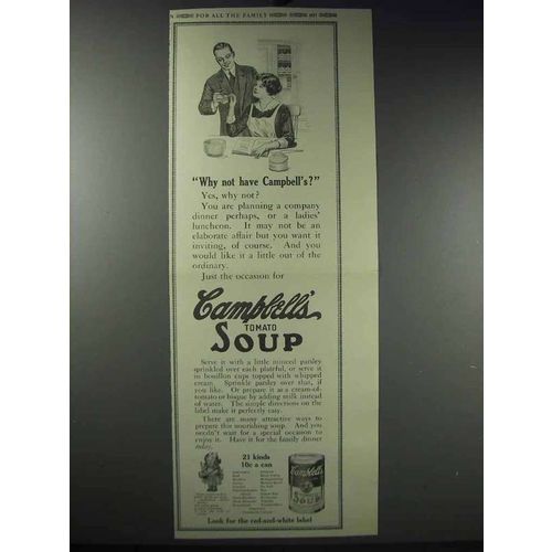 1913 Campbell's Tomato Soup Ad - Why Not Have