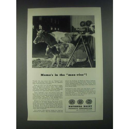 1946 National Dairy Products Corporation Ad - Mama's in the Moo-Vies
