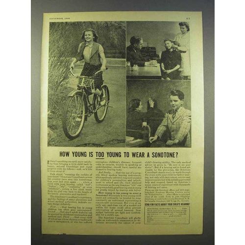 1946 Sonotone Hearing Aid Ad - How Young is Too Young