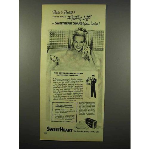1948 SweetHeart Soap Ad - Bathe in Beauty