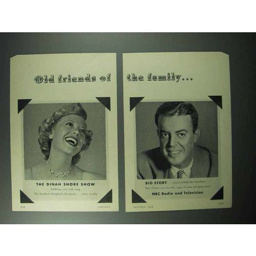 1953 NBC Ad - The Dinah Shore Show, Big Story