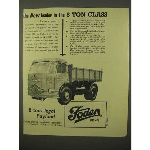 1954 Foden Truck Ad - New Leader in the 8 Ton Class