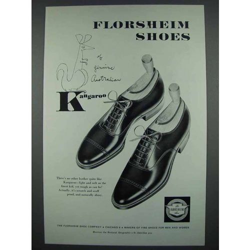 1954 Florsheim Shoes Ad - Genuine Australian Kangaroo