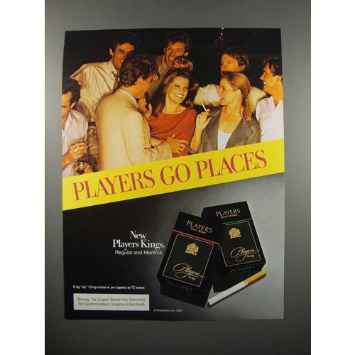 1983 Players Cigarette Ad - Players Go Places