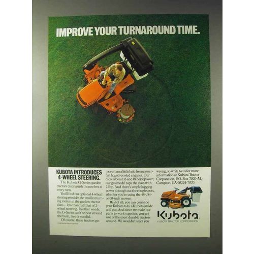 1991 Kubota G-Series Garden Tractor Ad - Turnaround
