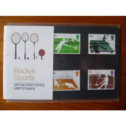 1977 GB Racket Sports Presentation Pack 89 stamps tennis badminton squash