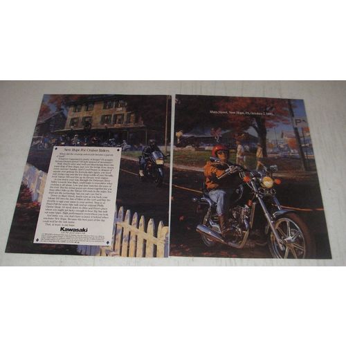 1990 Kawasaki Vulcan 500 Motorcycle Ad - Main Street, New Hope, PA. October 7