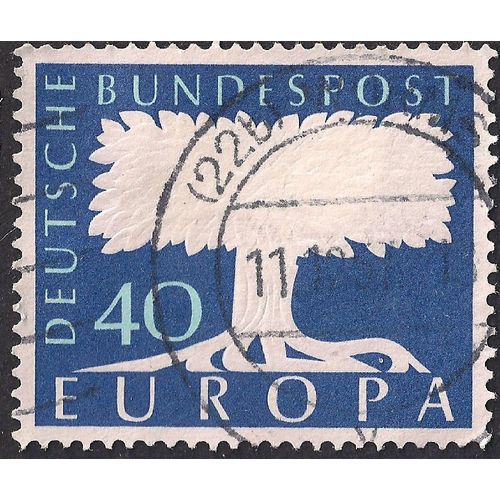 GERMANY, Europa CEPT, Tree, blue 1957, 40 Pfennig