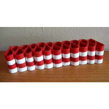 Christmas Ornament - Red & White Glittered Ribbon Candy