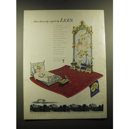 1951 Lees Predecessor Carpet Ad - Those heavenly carpets by Lees