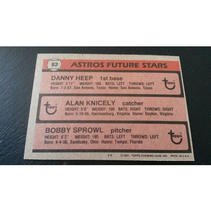 1981 Topps Card # 082 Houston Astros Future Stars Very Good-Excellent (4)