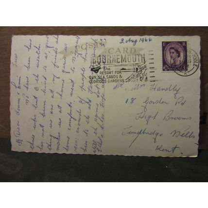 the lift, EAST CLIFF, BOURNEMOUTH, DORSET .used postcard 1966 pm =