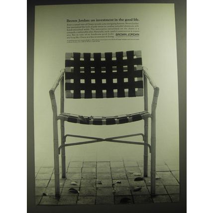 1974 Brown Jordan Orient Chair Advertisement - An investment in the good life
