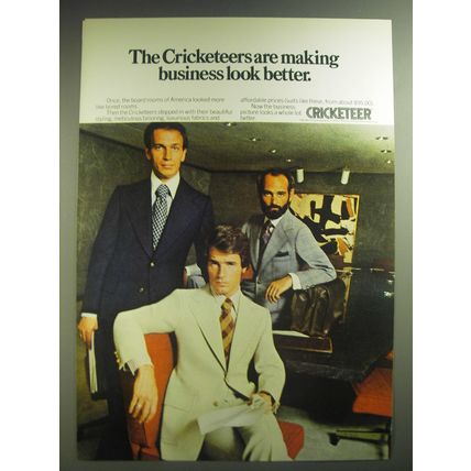 1974 Cricketeer Suits Ad - The Cricketeers are making business look better