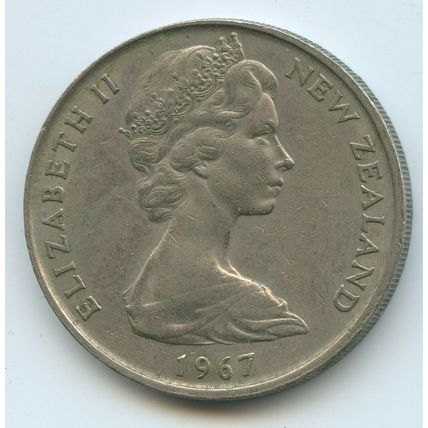 New Zealand 20 Cents 1967 Coin