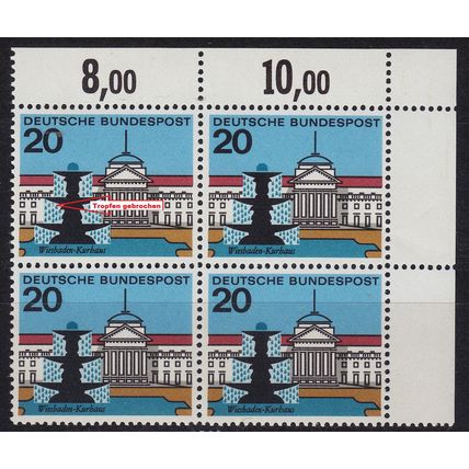 GERMANY BUND [1964] MiNr 0420 F4,II 4er ( **/mnh ) [01] Plattenfehler