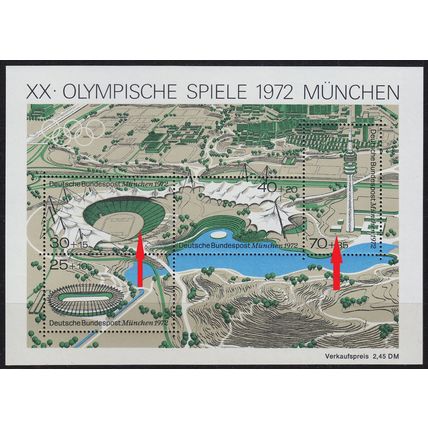 GERMANY BUND [1972] MiNr 0723-26 Block 7, I ( **/mnh ) Olympiade Plattenfehler
